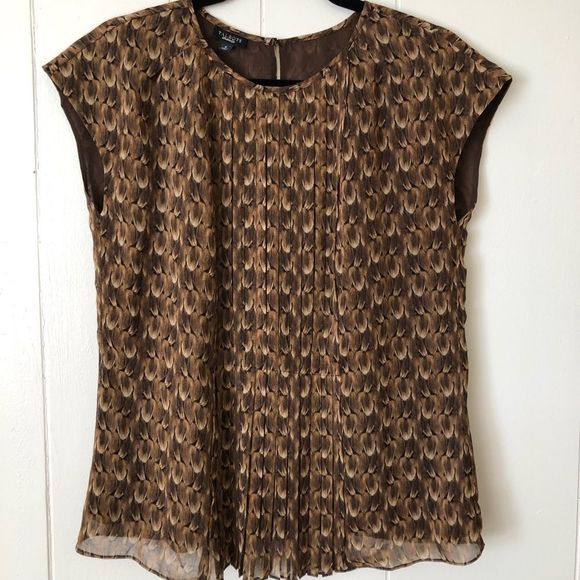 Talbots Tops - Talbots Brown Patterned Blouse